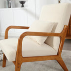 Fauteuil d'appoint moderne, fauteuils de salon rembourrés en bois massif avec un oreiller pour le salon, la chambre à coucher, la chambre d'amis