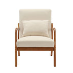 Fauteuil d'appoint moderne, fauteuils de salon rembourrés en bois massif avec un oreiller pour le salon, la chambre à coucher, la chambre d'amis