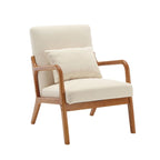 Fauteuil d'appoint moderne, fauteuils de salon rembourrés en bois massif avec un oreiller pour le salon, la chambre à coucher, la chambre d'amis