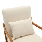 Fauteuil d'appoint moderne, fauteuils de salon rembourrés en bois massif avec un oreiller pour le salon, la chambre à coucher, la chambre d'amis