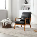 Fauteuil d'appoint moderne, fauteuils de salon rembourrés en bois massif avec un oreiller pour le salon, la chambre à coucher, la chambre d'amis