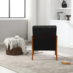 Fauteuil d'appoint moderne, fauteuils de salon rembourrés en bois massif avec un oreiller pour le salon, la chambre à coucher, la chambre d'amis