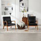 Fauteuil d'appoint moderne, fauteuils de salon rembourrés en bois massif avec un oreiller pour le salon, la chambre à coucher, la chambre d'amis