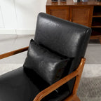 Fauteuil d'appoint moderne, fauteuils de salon rembourrés en bois massif avec un oreiller pour le salon, la chambre à coucher, la chambre d'amis