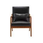 Fauteuil d'appoint moderne, fauteuils de salon rembourrés en bois massif avec un oreiller pour le salon, la chambre à coucher, la chambre d'amis