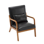 Fauteuil d'appoint moderne, fauteuils de salon rembourrés en bois massif avec un oreiller pour le salon, la chambre à coucher, la chambre d'amis