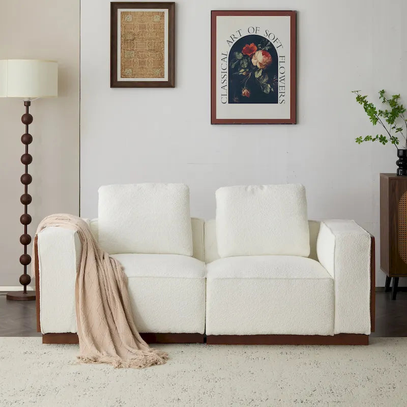 Canapé modulable 2 places beige de 188 cm de large