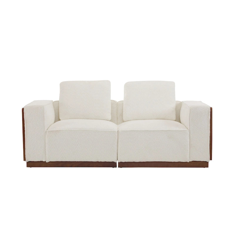 Canapé modulable 2 places beige de 188 cm de large