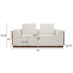Canapé modulable 2 places beige de 188 cm de large