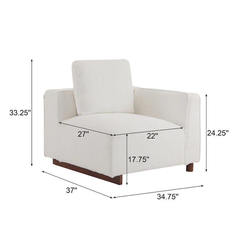 Canapé modulable 2 places beige de 188 cm de large