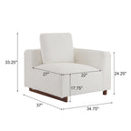Canapé modulable 2 places beige de 188 cm de large