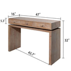 47 Table d'entrée avec tiroirs, Table console en bois pour entrée, couloir, hall, bureau