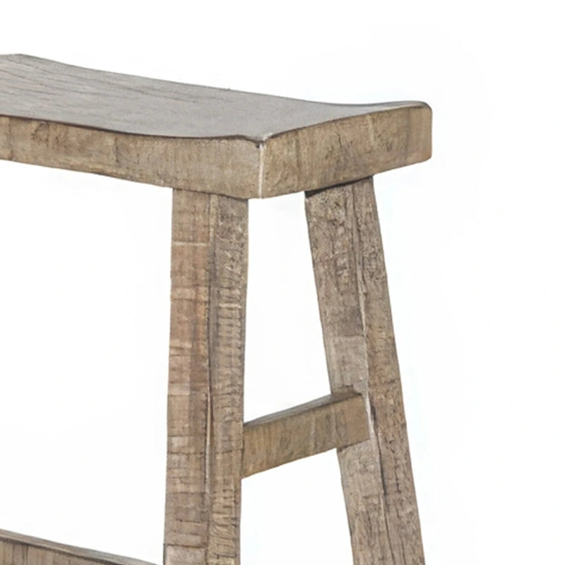 Banc de bar Rena, 33 pouces, structure en bois d'acajou rustique marron clair
