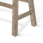 Banc de bar Rena, 33 pouces, structure en bois d'acajou rustique marron clair