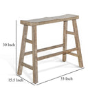 Banc de bar Rena, 33 pouces, structure en bois d'acajou rustique marron clair