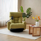 Fauteuil inclinable manuel pivotant à 360° en tissu avec support pour téléphone portable, têtière et dossier réglables
