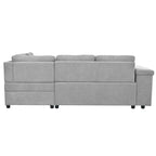 Canapé d'angle en L 4 places 91,5 po avec lit gigogne, rangement intégré et accoudoirs fonctionnels, pour salon
