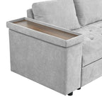 Canapé d'angle en L 4 places 91,5 po avec lit gigogne, rangement intégré et accoudoirs fonctionnels, pour salon