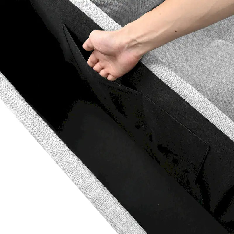 Canapé d'angle en L 4 places 91,5 po avec lit gigogne, rangement intégré et accoudoirs fonctionnels, pour salon