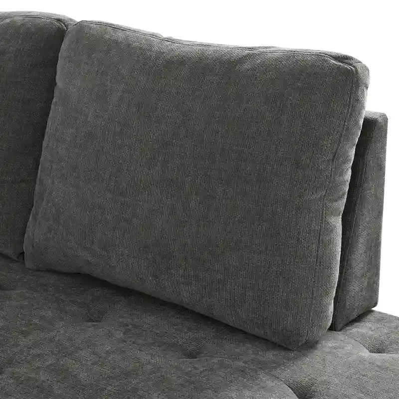 Canapé d'angle en L 4 places 91,5 po avec lit gigogne, rangement intégré et accoudoirs fonctionnels, pour salon