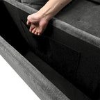 Canapé d'angle en L 4 places 91,5 po avec lit gigogne, rangement intégré et accoudoirs fonctionnels, pour salon