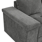 Canapé d'angle en L 4 places 91,5 po avec lit gigogne, rangement intégré et accoudoirs fonctionnels, pour salon