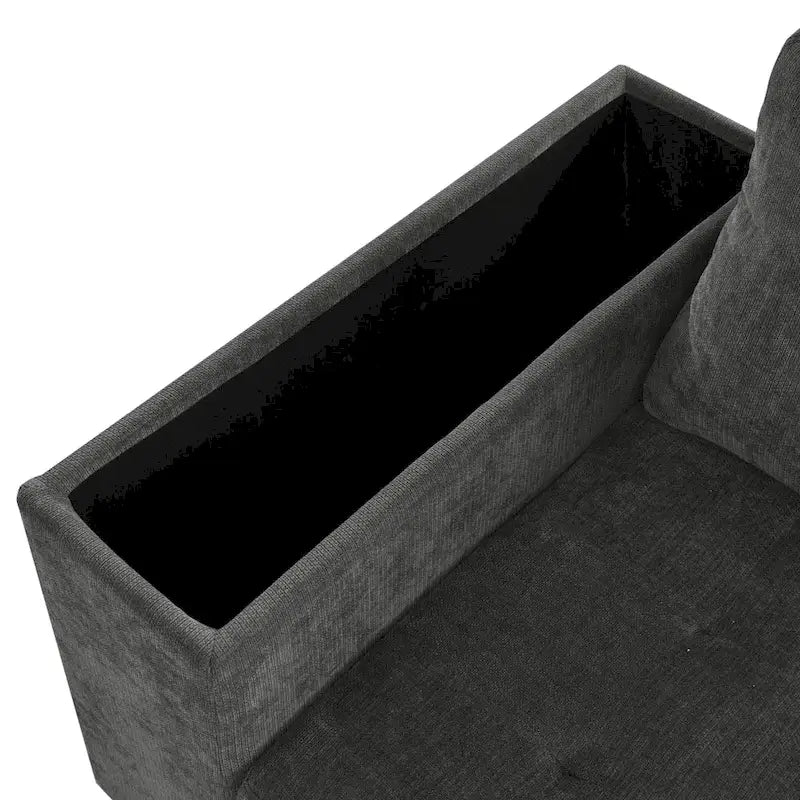 Canapé d'angle en L 4 places 91,5 po avec lit gigogne, rangement intégré et accoudoirs fonctionnels, pour salon