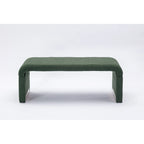 Banquette de chambre à coucher moderne en tissu bouclette, pouf et repose-pieds avec pieds en métal doré