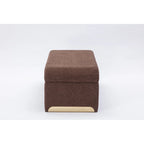 Banquette de chambre à coucher moderne en tissu bouclette, pouf et repose-pieds avec pieds en métal doré