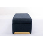 Banquette de chambre à coucher moderne en tissu bouclette, pouf et repose-pieds avec pieds en métal doré