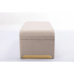Banquette de chambre à coucher moderne en tissu bouclette, pouf et repose-pieds avec pieds en métal doré