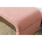 Banquette de chambre à coucher moderne en tissu bouclette, pouf et repose-pieds avec pieds en métal doré
