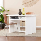 Table console convertible Kleberg White en table de salle à manger