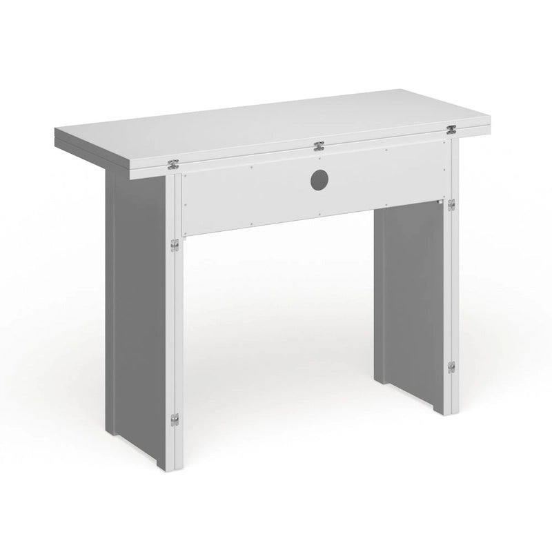 Table console convertible Kleberg White en table de salle à manger