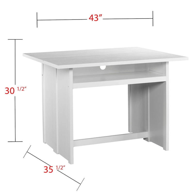 Table console convertible Kleberg White en table de salle à manger