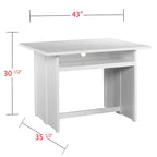 Table console convertible Kleberg White en table de salle à manger