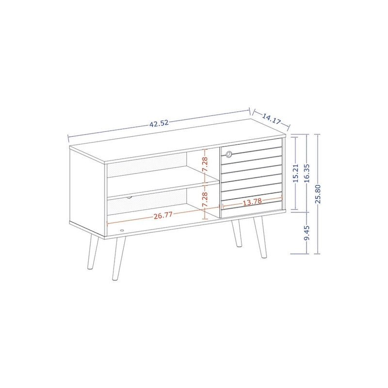 Console meuble TV de rangement Mid-century Modern Liberty