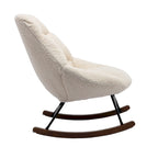 Fauteuil à bascule capitonné en tissu bouclé