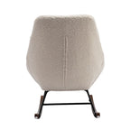 Fauteuil à bascule capitonné en tissu bouclé