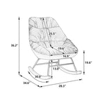 Fauteuil à bascule capitonné en tissu bouclé