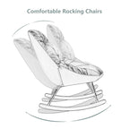 Fauteuil à bascule capitonné en tissu bouclé