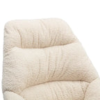 Fauteuil à bascule capitonné en tissu bouclé