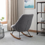 Fauteuil à bascule capitonné en tissu bouclé