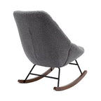 Fauteuil à bascule capitonné en tissu bouclé