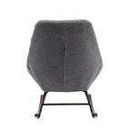 Fauteuil à bascule capitonné en tissu bouclé