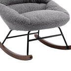 Fauteuil à bascule capitonné en tissu bouclé