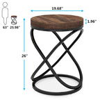 Table d'appoint ronde moderne de 48 cm avec cadre en métal pour canapé, salon, chambre à coucher