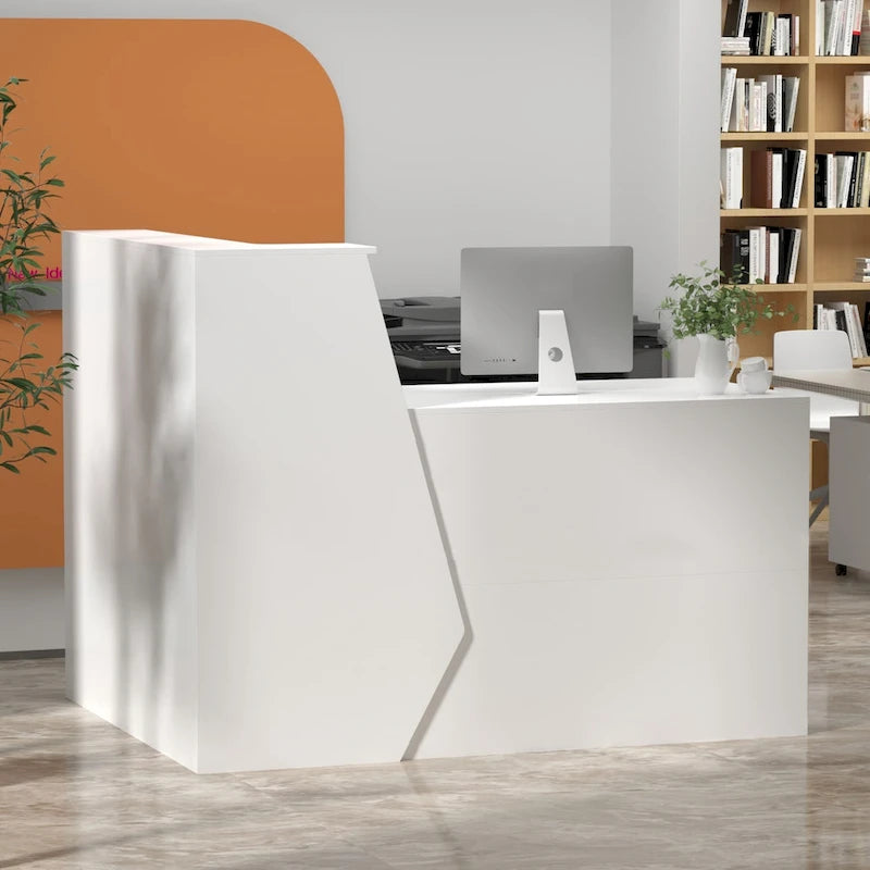 Bureau d'ordinateur de réception à 1 tiroir et 1 porte