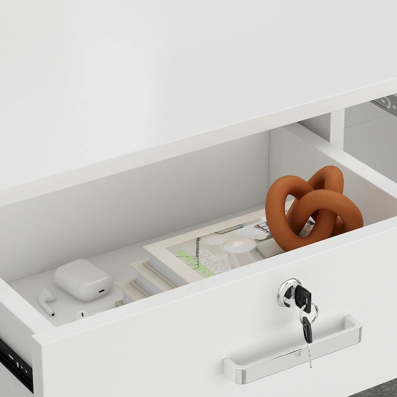Bureau d'ordinateur de réception à 1 tiroir et 1 porte