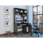 Bureau d'ordinateur Compu 180 avec 5 étagères, tablette coulissante pour clavier, panneau pour unité centrale et tiroir